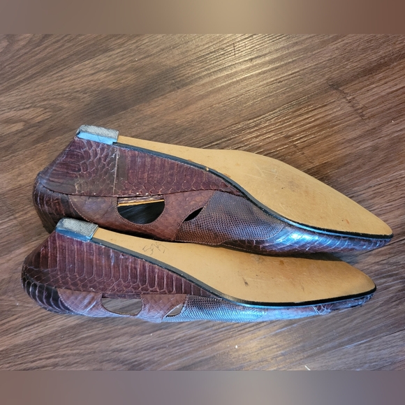 Vintage J. Renee Shoes Heels Size 9.5 Crocodile Pattern Leather - Picture 6 of 7